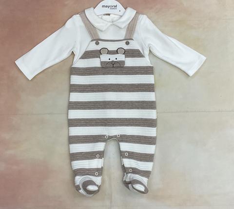 Striped onesie newborn baby boy