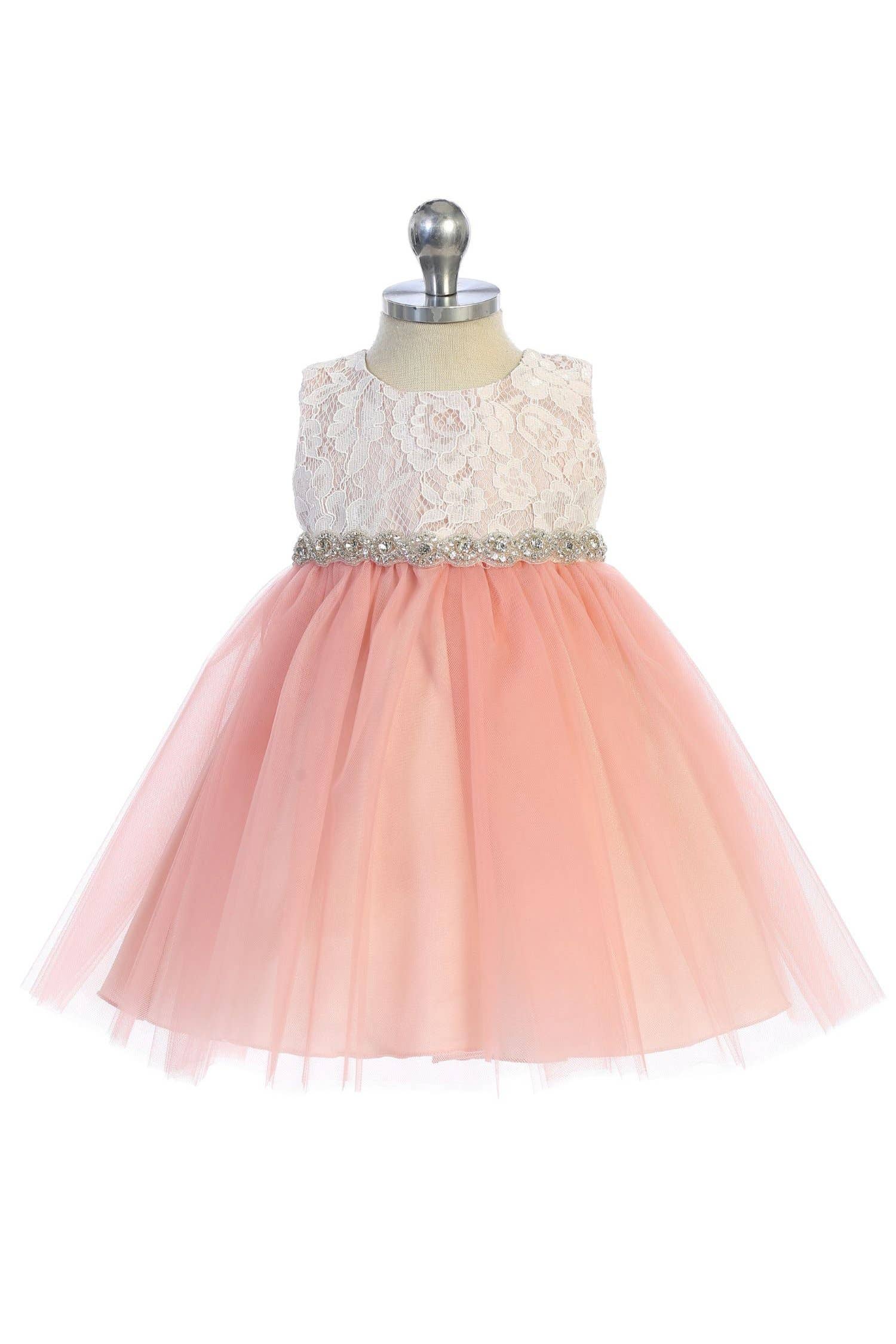 Lace Dress w/ Rhinestone Trim (BABY SIZE)