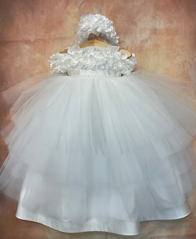 Linda Girls Christening Gown by Piccolo Bacio Couture