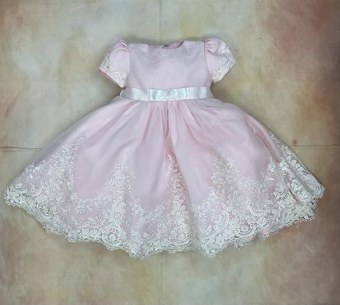 Girls Pink re-embroidered lace Birthday & Party Dress-Sarah Louise-Nenes Lullaby Boutique Inc