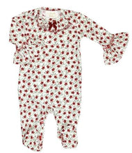 Load image into Gallery viewer, Infant baby Holly Jolly Holiday Footie by Haute Baby AJK01