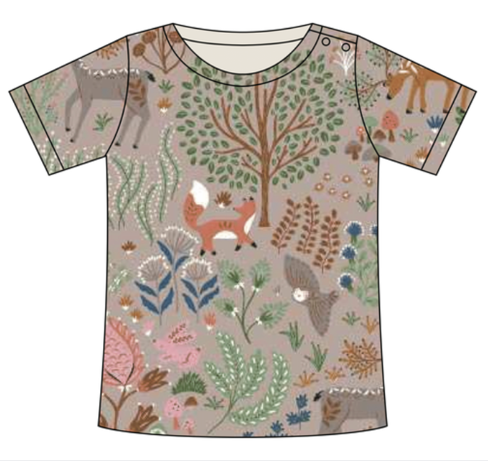 6-12m Boho Woodland Bamboo S/S Shirt SHIPPING 9/15