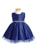 Load image into Gallery viewer, SK954 - pleated satin with peek a boo tulle &amp; rhinestone: