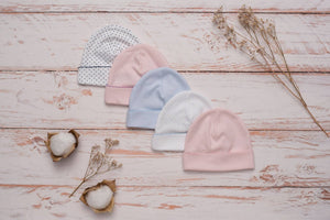 Premium Early Months Baby Hat: 0-3M / Blue-Blue