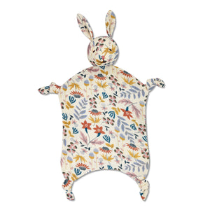 Earthtone Floral Bunny Muslin Lovey