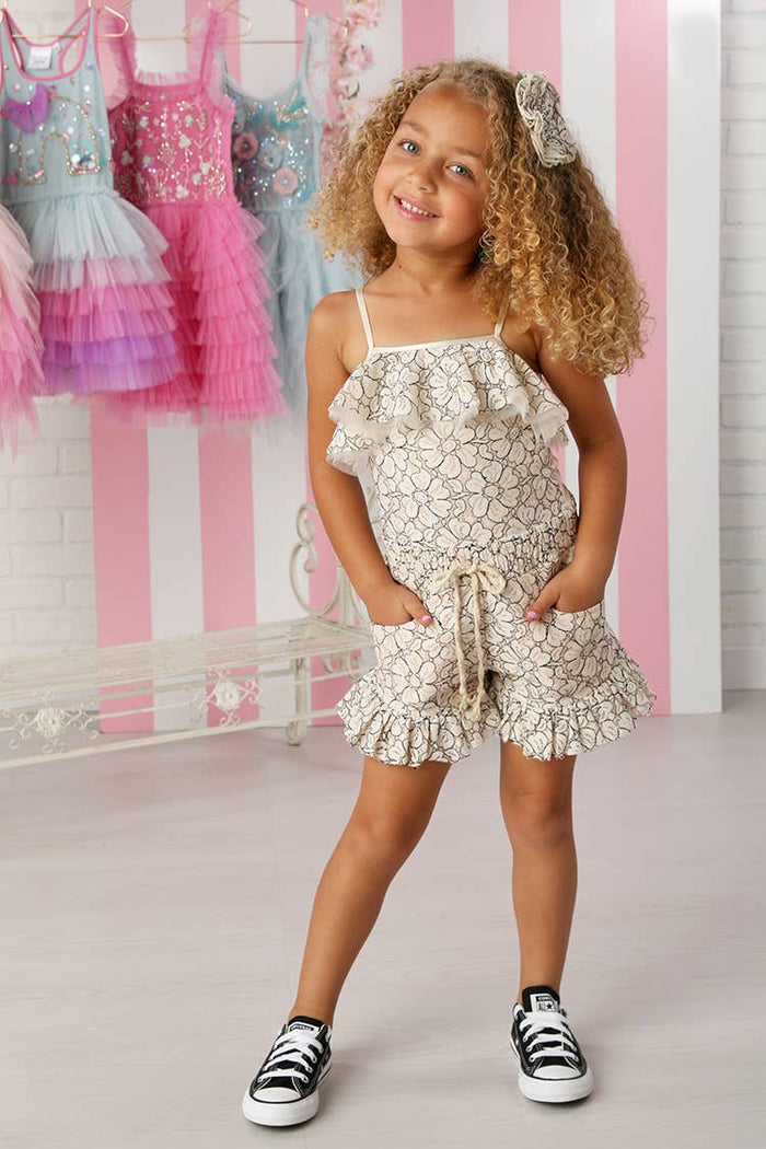 Lace Romper: 24M/2T / Floral Lace