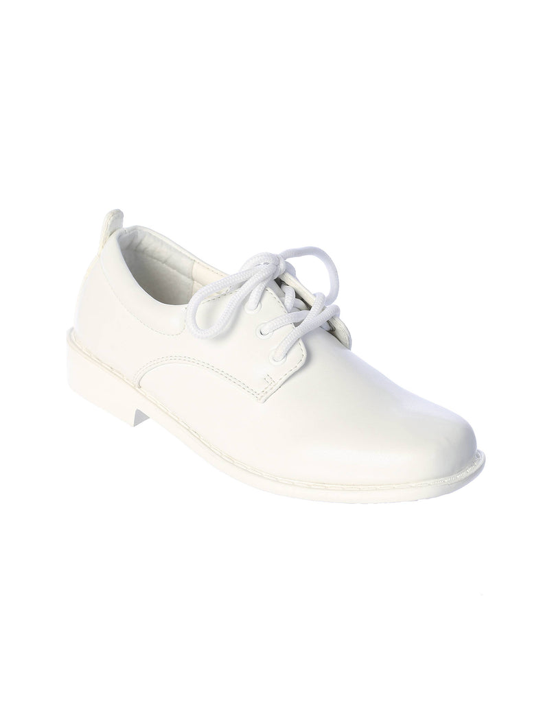 S171: White Matte Boys Shoes
