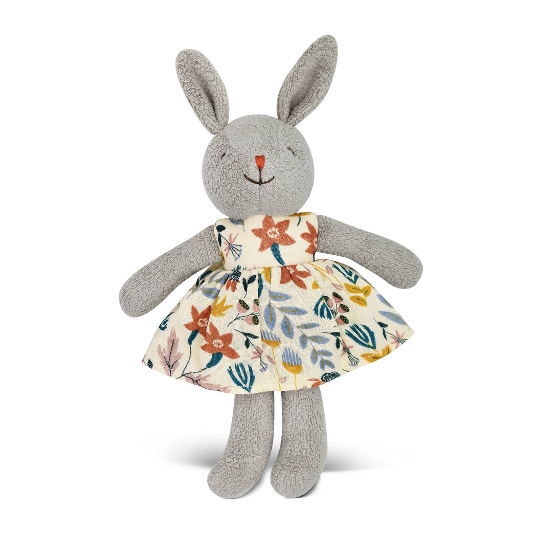 Earthtone Floral Grey Bunny