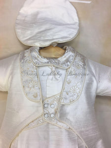 Aldo Silk & gold brocade Boys Christening Suit by Piccolo Bacio Couture-Piccolo Bacio Christening-Nenes Lullaby Boutique Inc