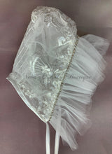 Load image into Gallery viewer, Girls White Metallic re-embroidered lace Christening / Baptism  gown  by Piccolo Bacio Couture