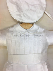 Andrew Boys Silk Christening outfit by Piccolo Bacio with newsboy cap-Piccolo Bacio Christening-Nenes Lullaby Boutique Inc