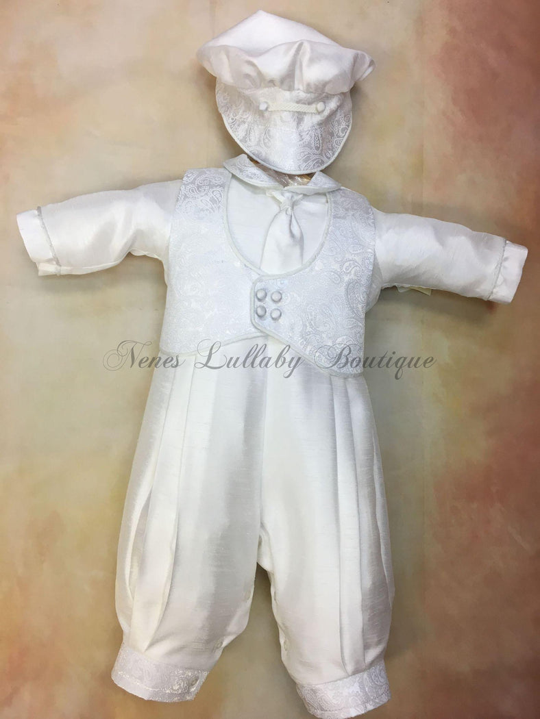 Anton Shantung Boys Christening outfit by Piccolo Bacio PB_Anton_shg_ls_lp-Piccolo Bacio Christening-Nenes Lullaby Boutique Inc