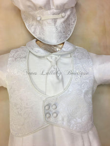 Anton Shantung Boys Christening outfit by Piccolo Bacio PB_Anton_shg_ls_lp-Piccolo Bacio Christening-Nenes Lullaby Boutique Inc