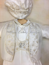 Load image into Gallery viewer, Antonio White Silk Christening Suit by Piccolo Bacio-Piccolo Bacio Christening-Nenes Lullaby Boutique Inc