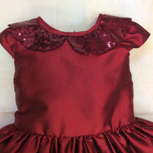 Load image into Gallery viewer, BCIC3351RD Girl Christmas Holiday Dress with sequence Collar-Isobella and CHloe-Nenes Lullaby Boutique Inc