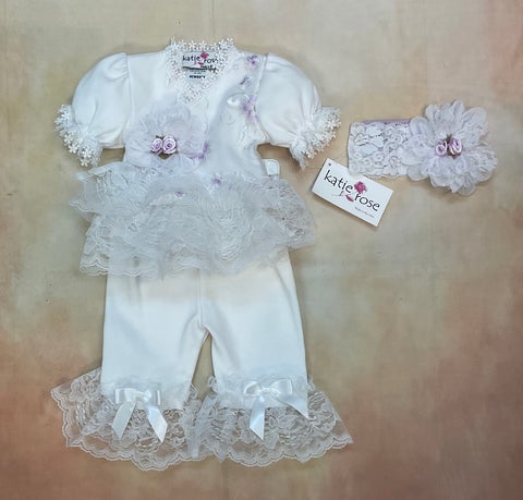 Sweetpea two piece white and pale lavender Tutu take home