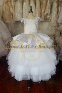 Piccolo Bacio Diana Girl Communion Dress-Piccolo Bacio Designer Couture Communion Dresses-Nenes Lullaby Boutique Inc