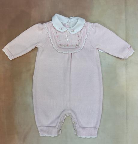 008144 Sarah Louise Pink & White 100% cotton all in one Romper-Sarah Louise-Nenes Lullaby Boutique Inc