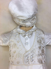 Load image into Gallery viewer, PB_Gianni Boys silk &amp; silk brocade christening outfit by Piccolo Bacio Christening-Piccolo Bacio Christening-Nenes Lullaby Boutique Inc