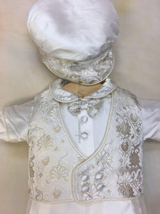 PB_Gianni Boys silk & silk brocade christening outfit by Piccolo Bacio Christening-Piccolo Bacio Christening-Nenes Lullaby Boutique Inc