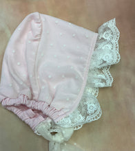 Load image into Gallery viewer, Frilly Frocks Pink baby layette Gown with matching Bonnet