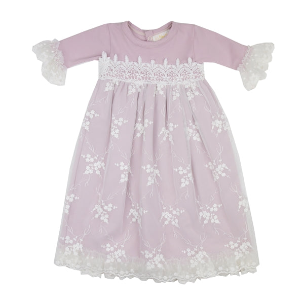 HB_SLM01 Haute Baby Layette Gown-Haute Baby-Nenes Lullaby Boutique Inc