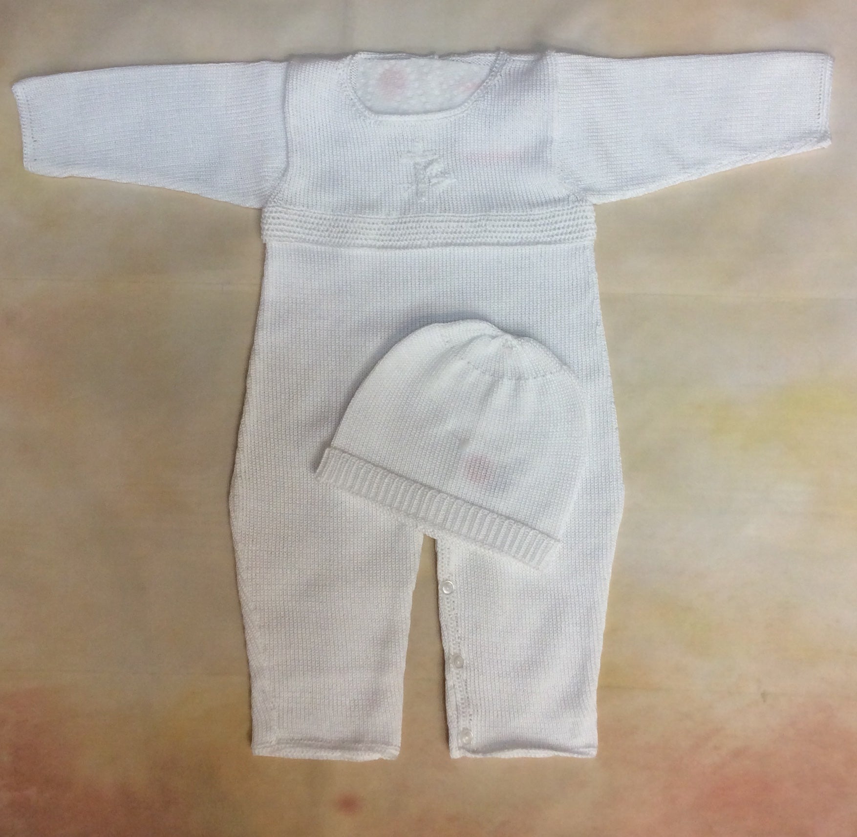 T2EG-001 Boys White with Christening / Dedication Cross Knit-Nenes Lullaby Boutique Inc-Nenes Lullaby Boutique Inc