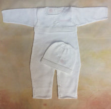 Load image into Gallery viewer, T2EG-001 Boys White with Christening / Dedication Cross Knit-Nenes Lullaby Boutique Inc-Nenes Lullaby Boutique Inc