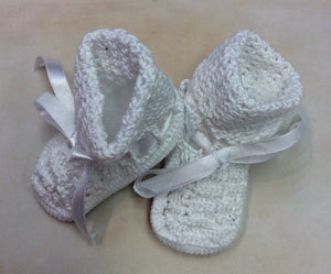 ATKMM01WW Baby Handmade Knit Booties-Nenes Lullaby Boutique Inc-Nenes Lullaby Boutique Inc