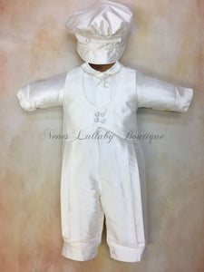 PB_Sal_SK_lS_LP Boy Silk Christening outfit by Piccolo Bacio-Piccolo Bacio Christening-Nenes Lullaby Boutique Inc