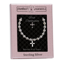 Load image into Gallery viewer, Sterling Silver Girls First Communion Cross Bracelet FCB-12