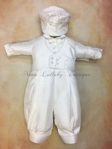 PB_Willie Shantung Christening outfit by Piccolo Bacio PB_Willie_sh_ls_lp-Piccolo Bacio Christening-Nenes Lullaby Boutique Inc