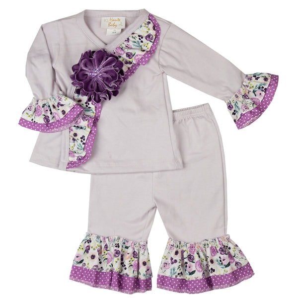 PLUM PERFECT BY HAUTE BABY CRISSCROSS SET-Haute Baby & Frilly Frocks-Nenes Lullaby Boutique Inc