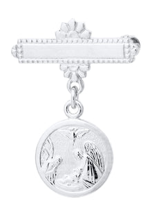Baby Sterling Silver Jewelry bar pin w/Guardian Angel drop KKABS1-Marathon-Nenes Lullaby Boutique Inc