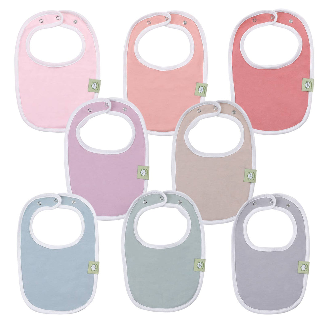 KeaBabies 8-Pack Urban Organic Baby Drool Bib (Muted Pastel)