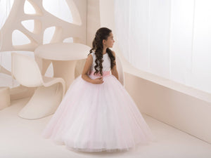 Girls pink dress with tulle