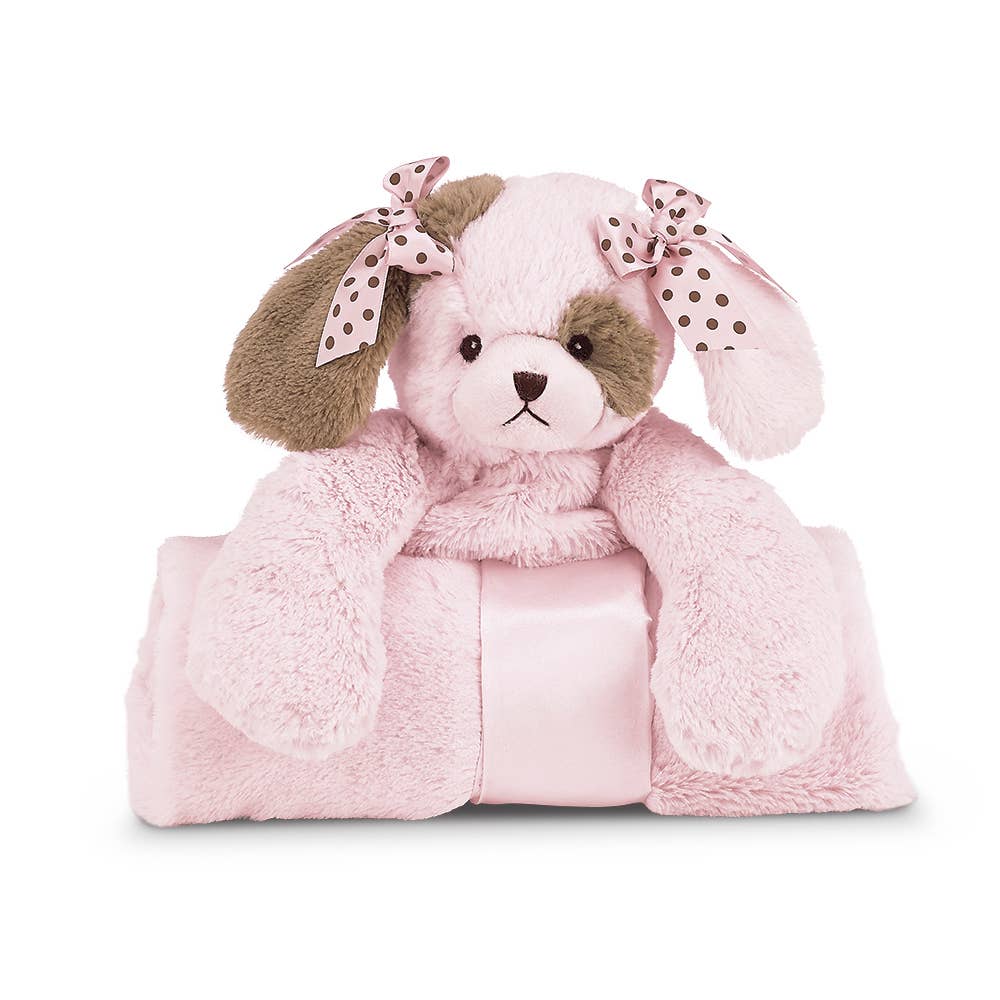 Cuddle Me Wiggles Pink Puppy Blanket