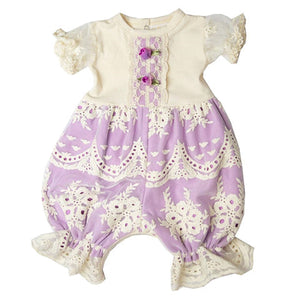 Lacy Lilac bubble for infant girl by Haute Baby Zll04