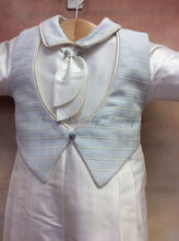 Load image into Gallery viewer, Felix Silk Christening outfit PB_Felix_SK_ls_lp with Matching Cap Sky Blue Waffle vest-Piccolo Bacio Christening-Nenes Lullaby Boutique Inc