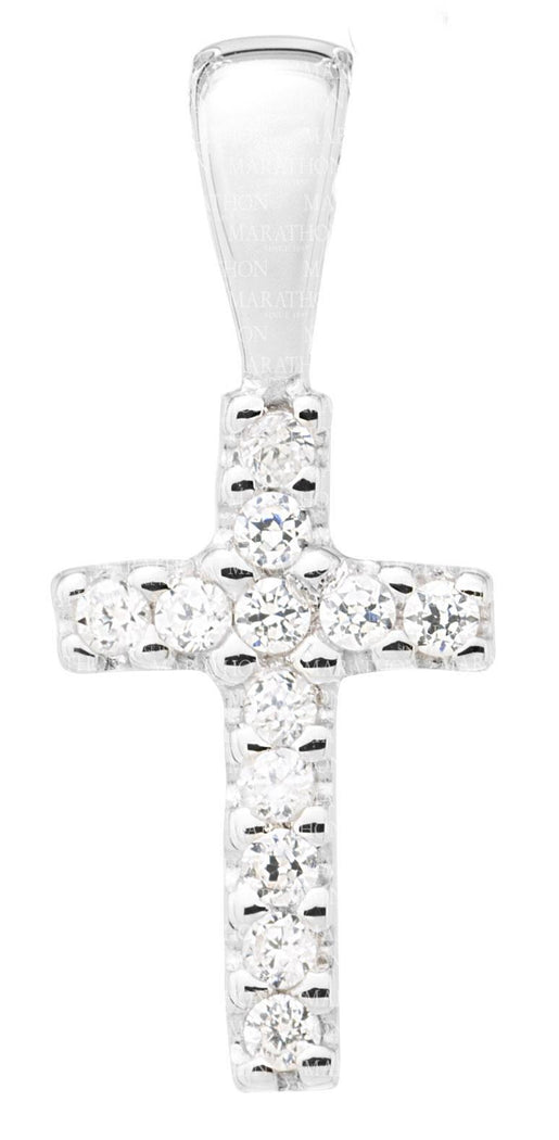 Baby Sterling Silver Cross with cz KKP729-Marathon-Nenes Lullaby Boutique Inc