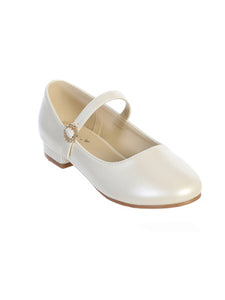 Girls White or Ivory flat Communion Shoes-Benjamin Walk-Nenes Lullaby Boutique Inc