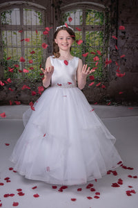 Girl White Communion Dress by Sweetie Pie Style# 4050 Tea or Full Length