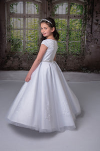 Girl White or Ivory Communion Dress by Sweetie Pie Style# 4065D Tea or Full Length