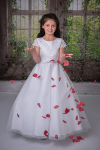 Girl White Communion Dress by Sweetie Pie Style# 4038T