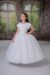 Girl White or Ivory Communion Dress by Sweetie Pie Style# 4063 Tea or Full Length