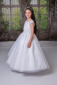 Girl White or Ivory Communion Dress by Sweetie Pie Style# 4064 Tea or Full Length